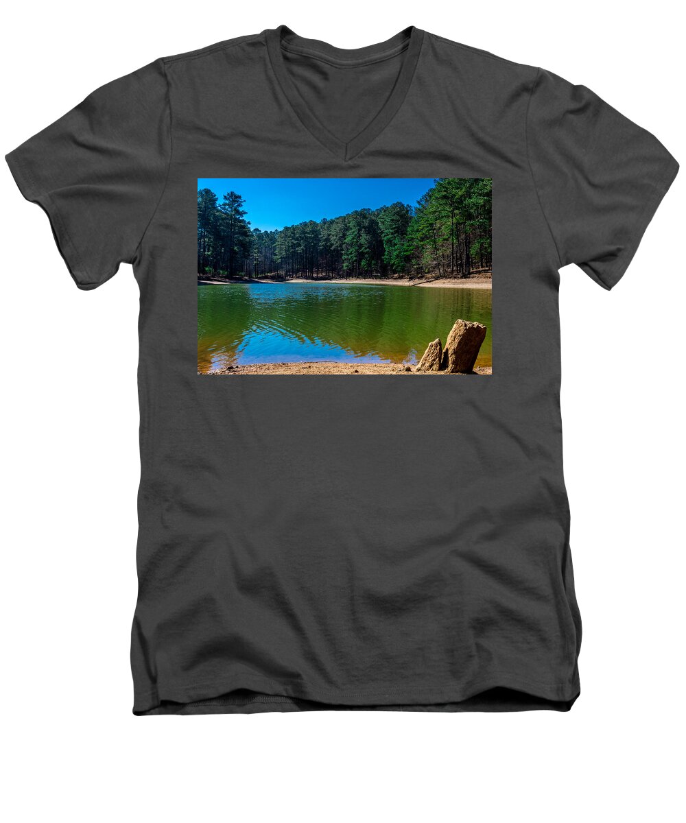Water Men's V-Neck T-Shirt featuring the photograph Green Cove by James L Bartlett