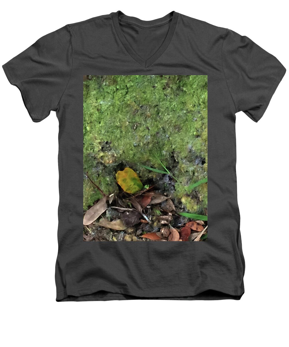 Ground Cover Men's V-Neck T-Shirt featuring the photograph Green Man Spirit Photo by Gina O'Brien