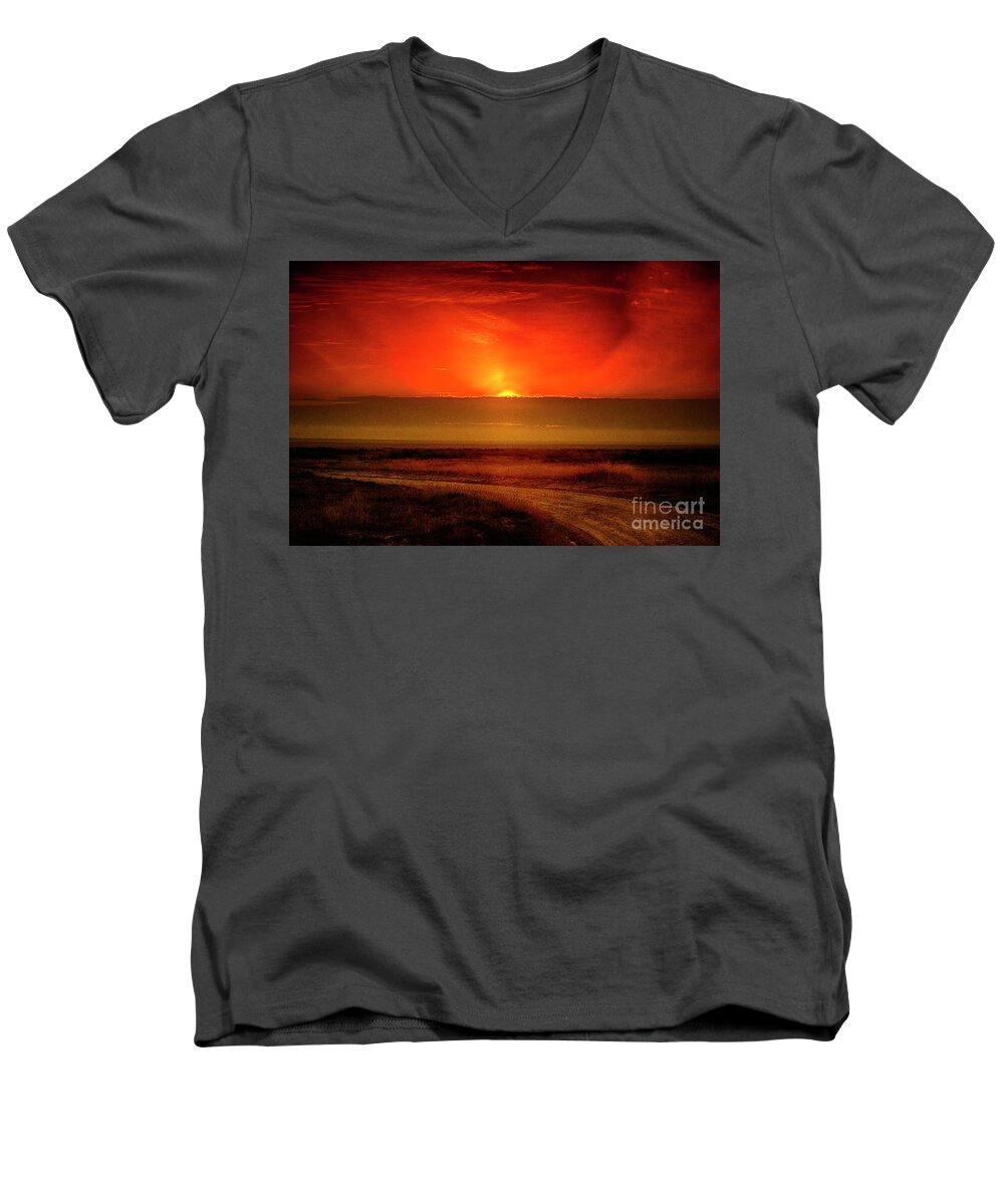 Sunrise Men's V-Neck T-Shirt featuring the photograph Happy New Year by Pravine Chester