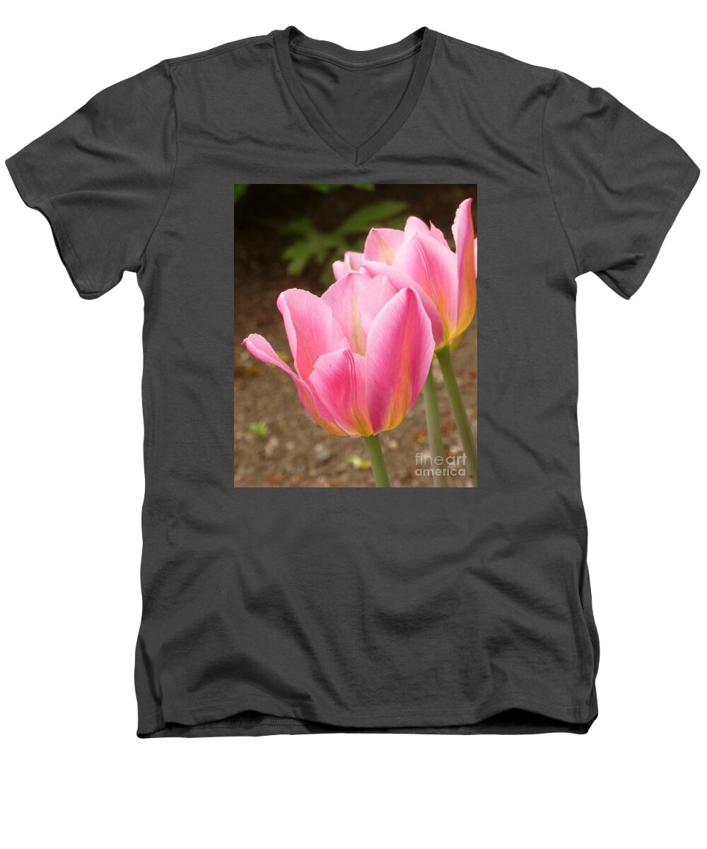 Pink Men's V-Neck T-Shirt featuring the photograph Happy Together by Lingfai Leung