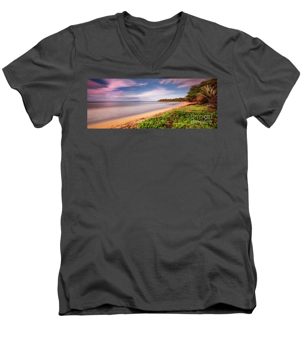 Hawaii Pakala Beach Kauai Men's V-Neck T-Shirt featuring the photograph Hawaii Pakala Beach Kauai by Dustin K Ryan