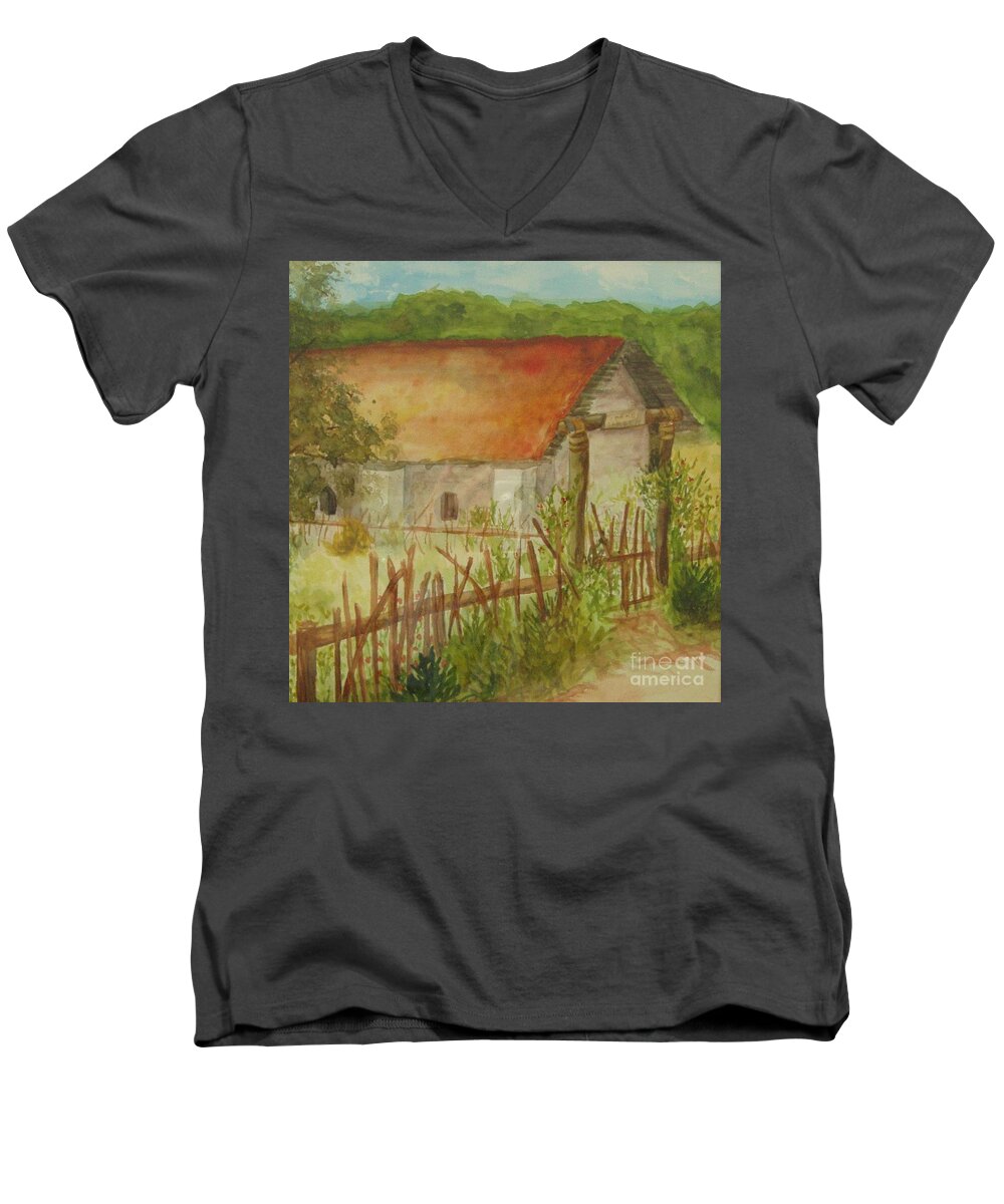 Garden Men's V-Neck T-Shirt featuring the painting Herb Garden by Vicki Housel