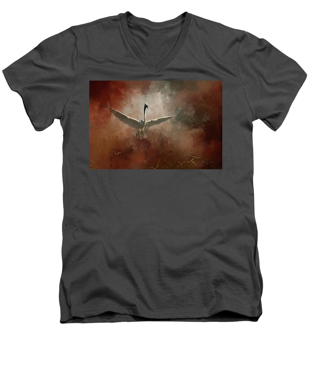 Bird Men's V-Neck T-Shirt featuring the photograph Home Coming by Marvin Spates