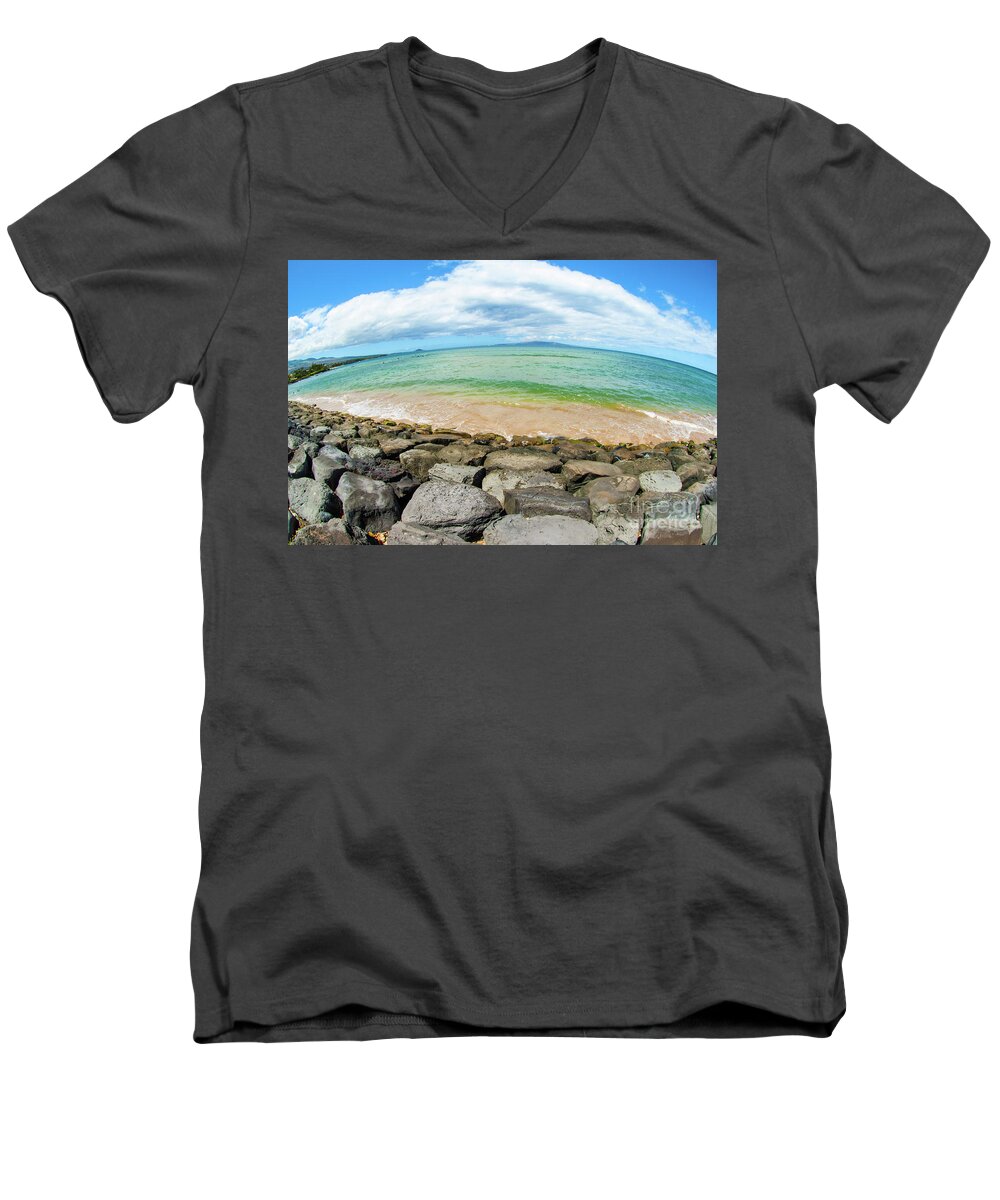 Hawaii Men's V-Neck T-Shirt featuring the photograph Huge Wikiki beach by Micah May