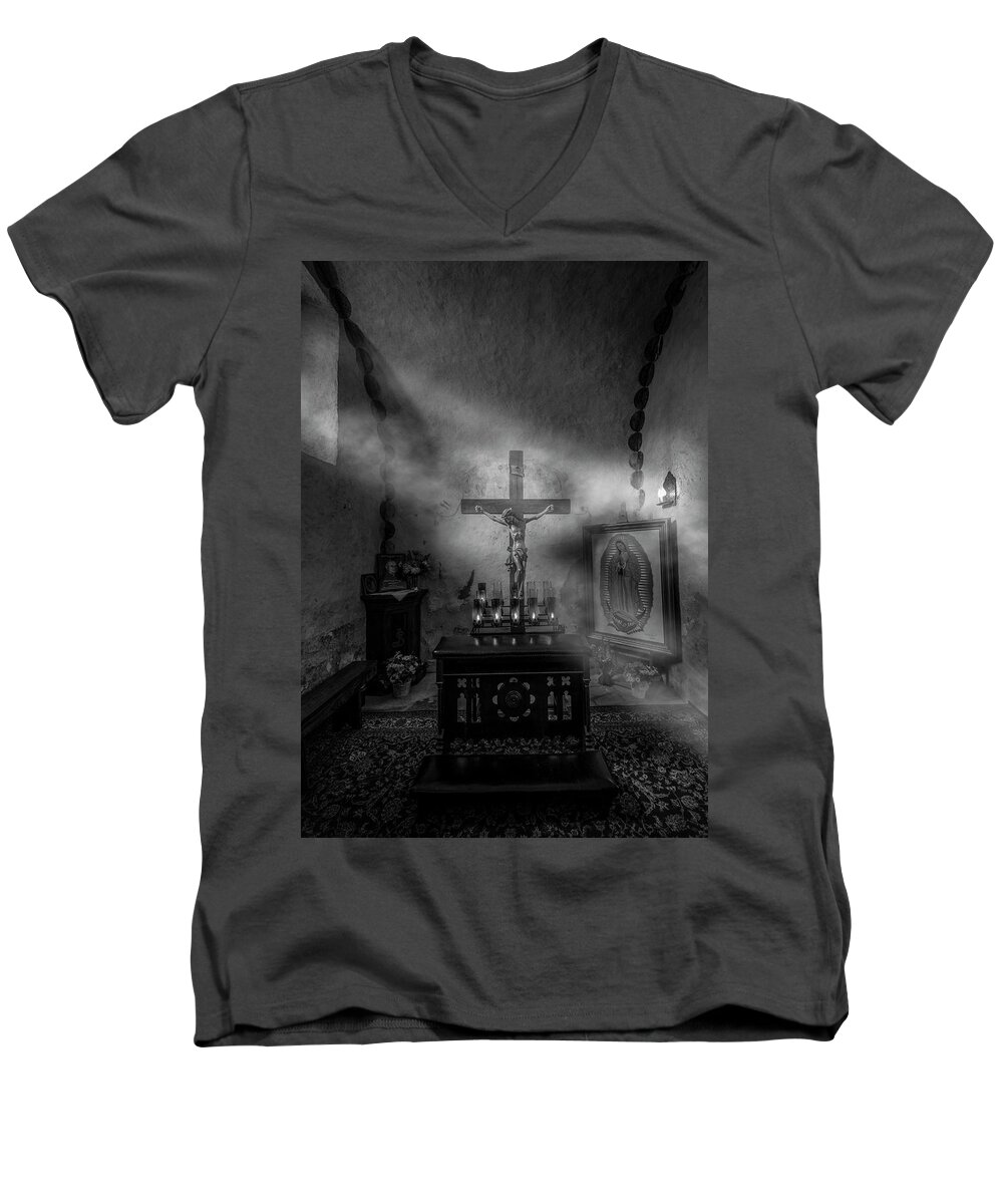 Jesus Men's V-Neck T-Shirt featuring the photograph I Am The Light of the World by David Morefield