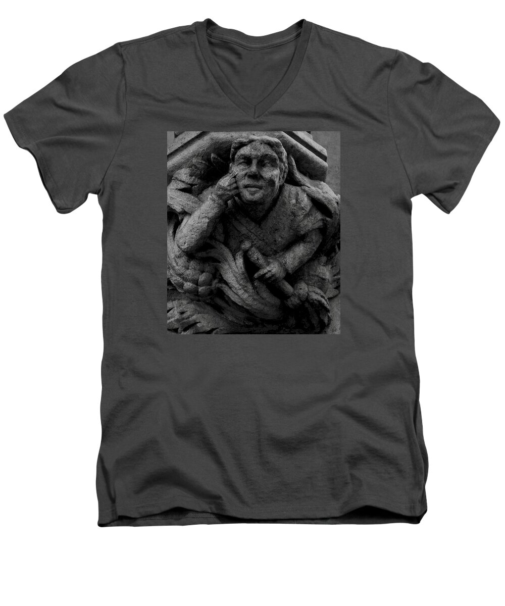 Sculpture Men's V-Neck T-Shirt featuring the photograph I am watching you by Emme Pons