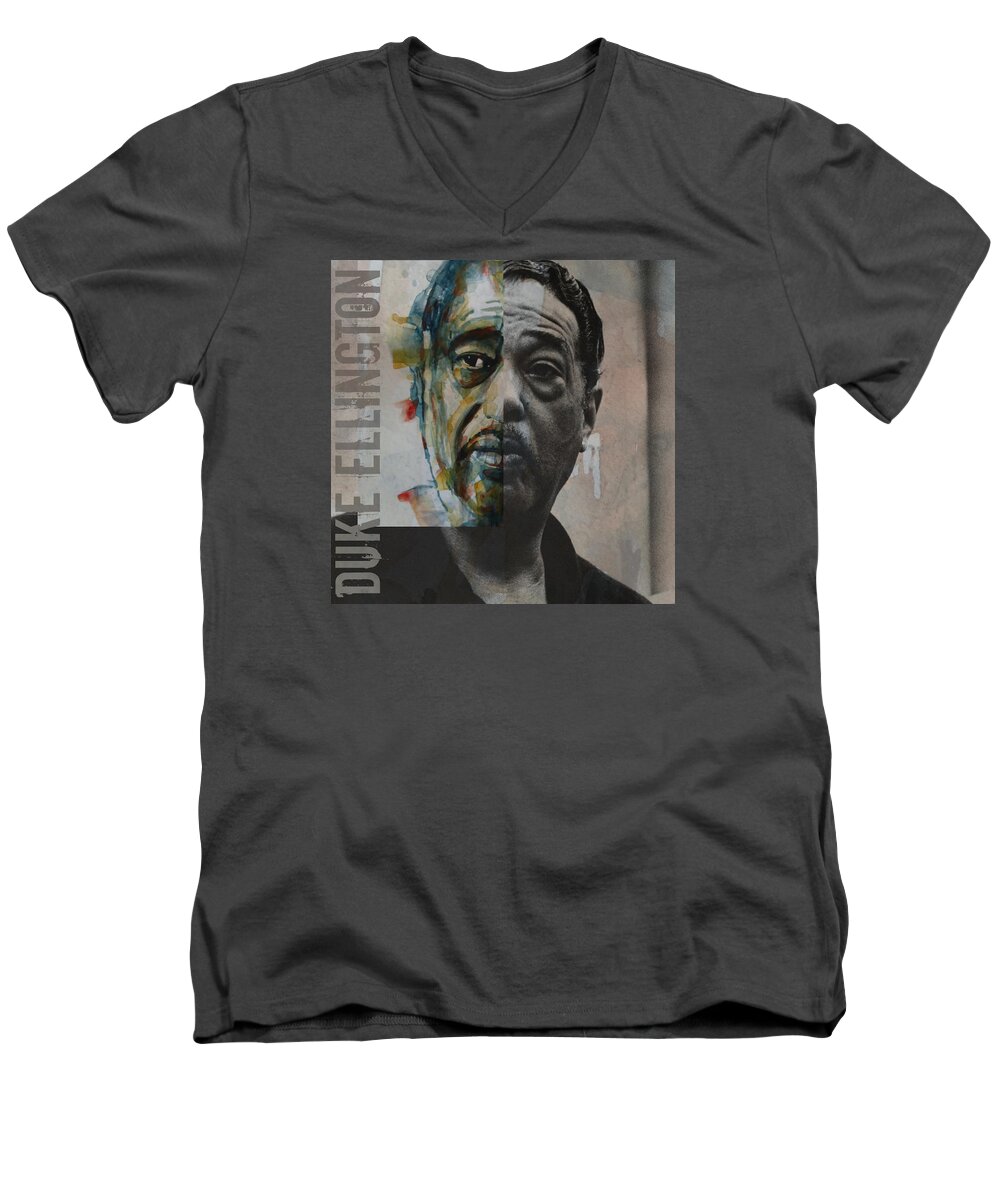 Duke Ellington Men's V-Neck T-Shirt featuring the painting I Got It Bad And That Ain't Good by Paul Lovering