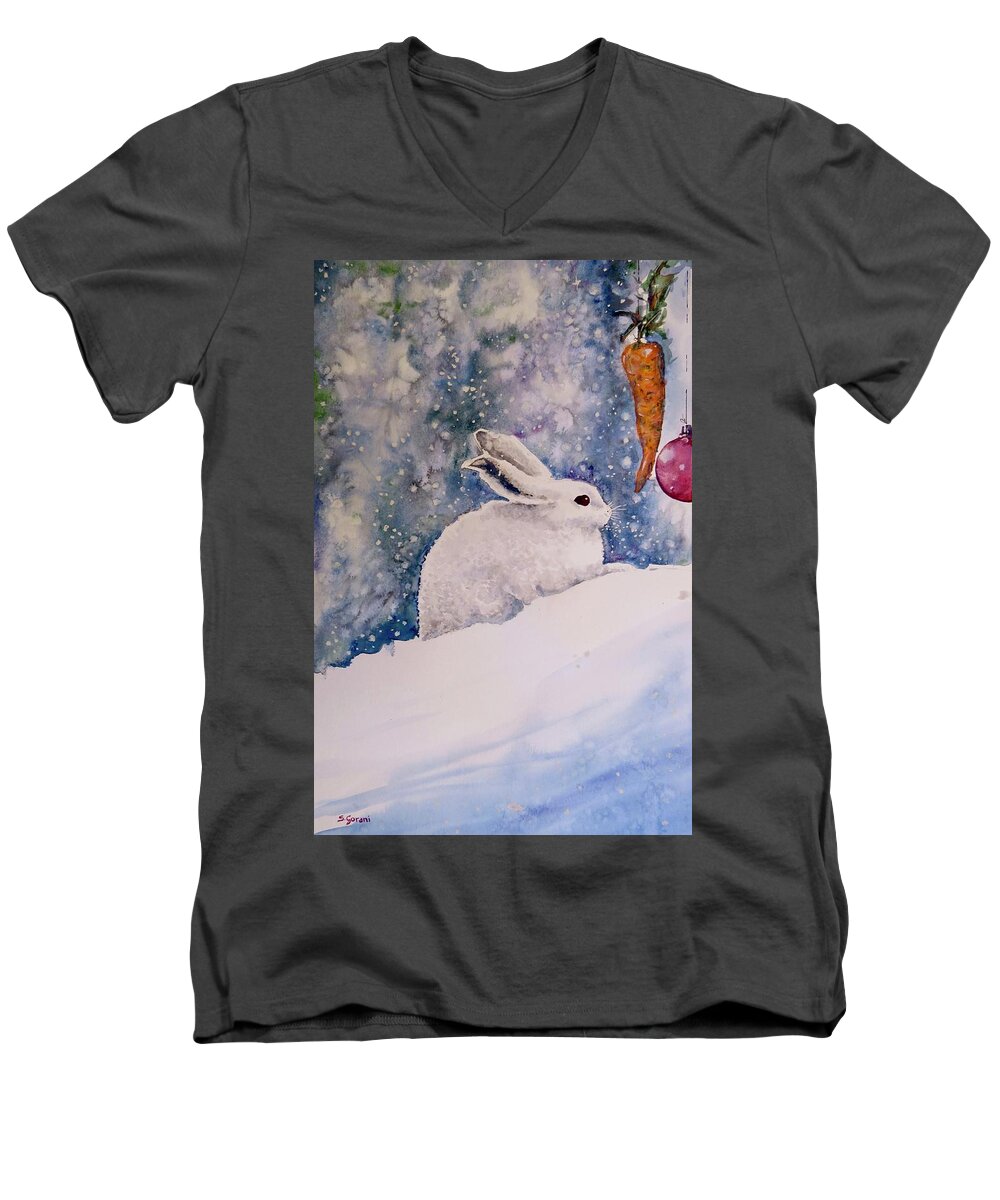 I Missed You Men's V-Neck T-Shirt featuring the painting I Missed You by Geni Gorani