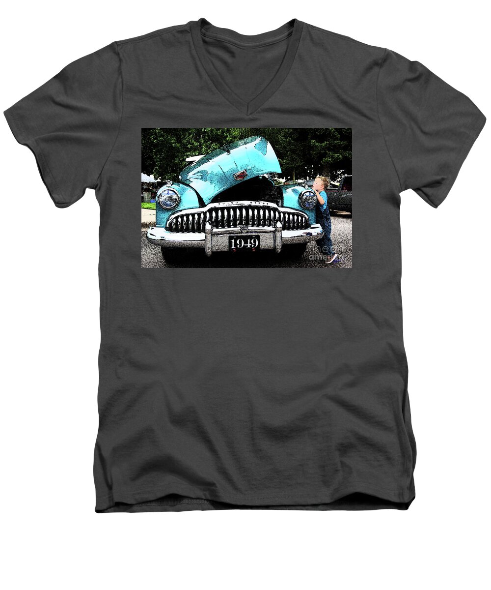 Car Art Men's V-Neck T-Shirt featuring the photograph I Want to See by Vicki Pelham