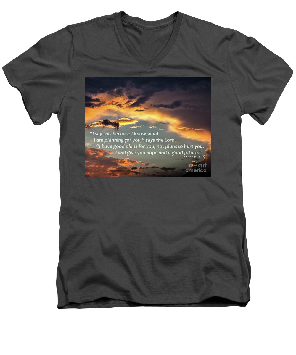 Sky Men's V-Neck T-Shirt featuring the digital art I Will Give You Hope by Kirt Tisdale