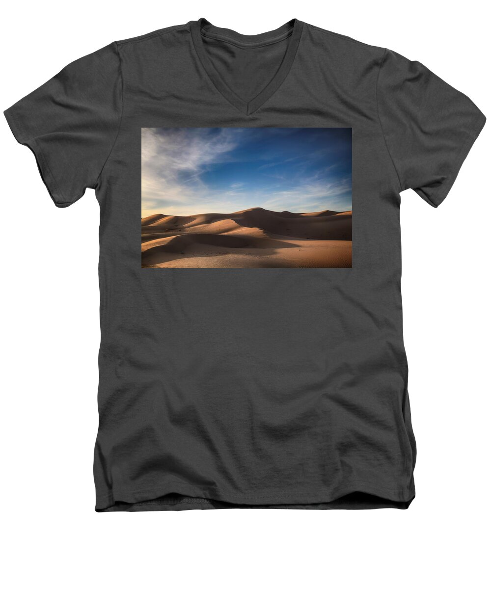 Imperial Sand Dunes Men's V-Neck T-Shirt featuring the photograph I'd Walk A Thousand Miles by Laurie Search