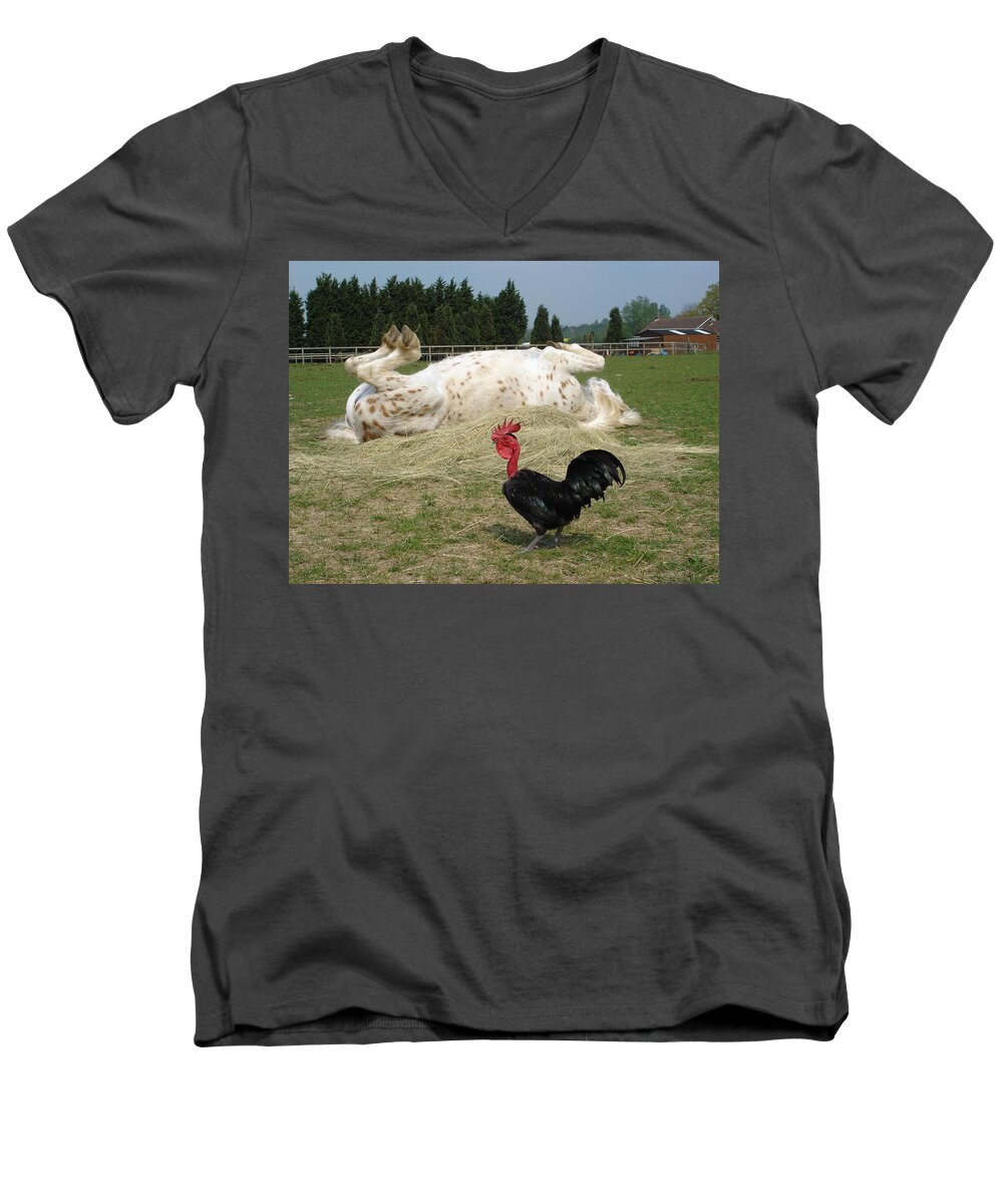 Pony Men's V-Neck T-Shirt featuring the photograph If looks could kill by Susan Baker