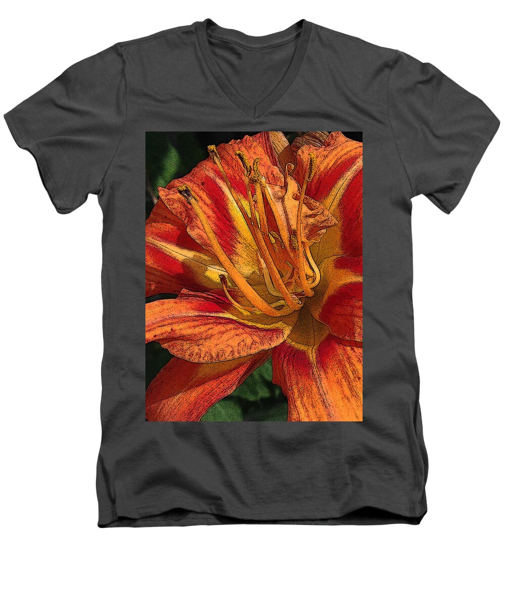 Flowers Men's V-Neck T-Shirt featuring the digital art Images on the Mind by Jeff Iverson