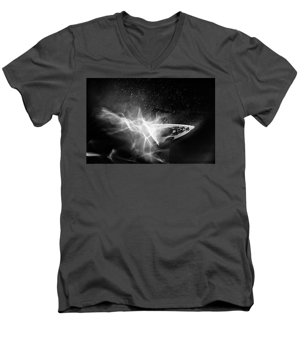 Surfing Men's V-Neck T-Shirt featuring the photograph In Flames by Nik West