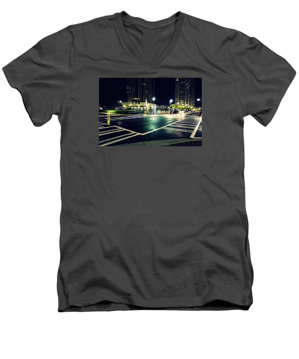 Street Men's V-Neck T-Shirt featuring the photograph In the Street by Mike Dunn