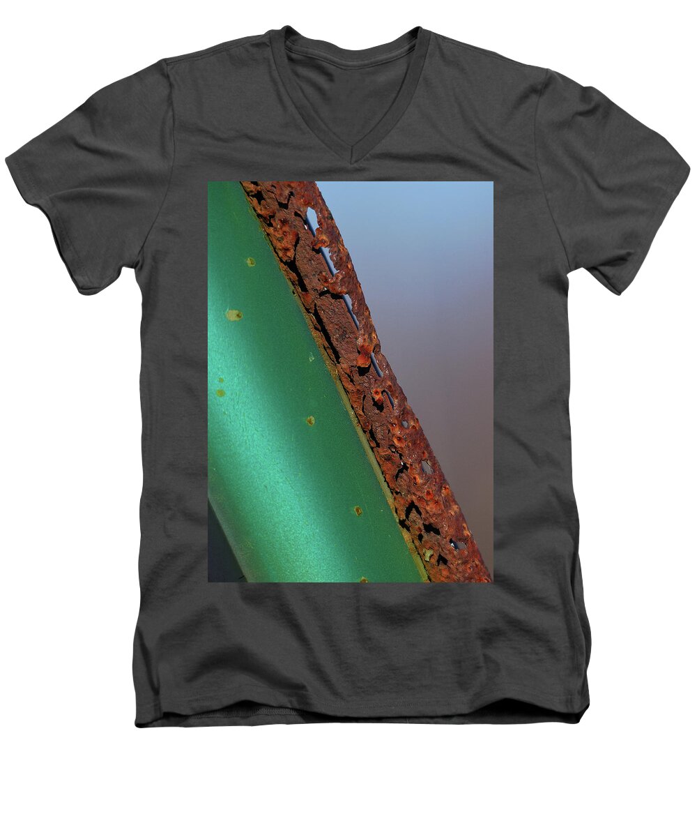 Abstract Men's V-Neck T-Shirt featuring the photograph International Green by Sue Capuano