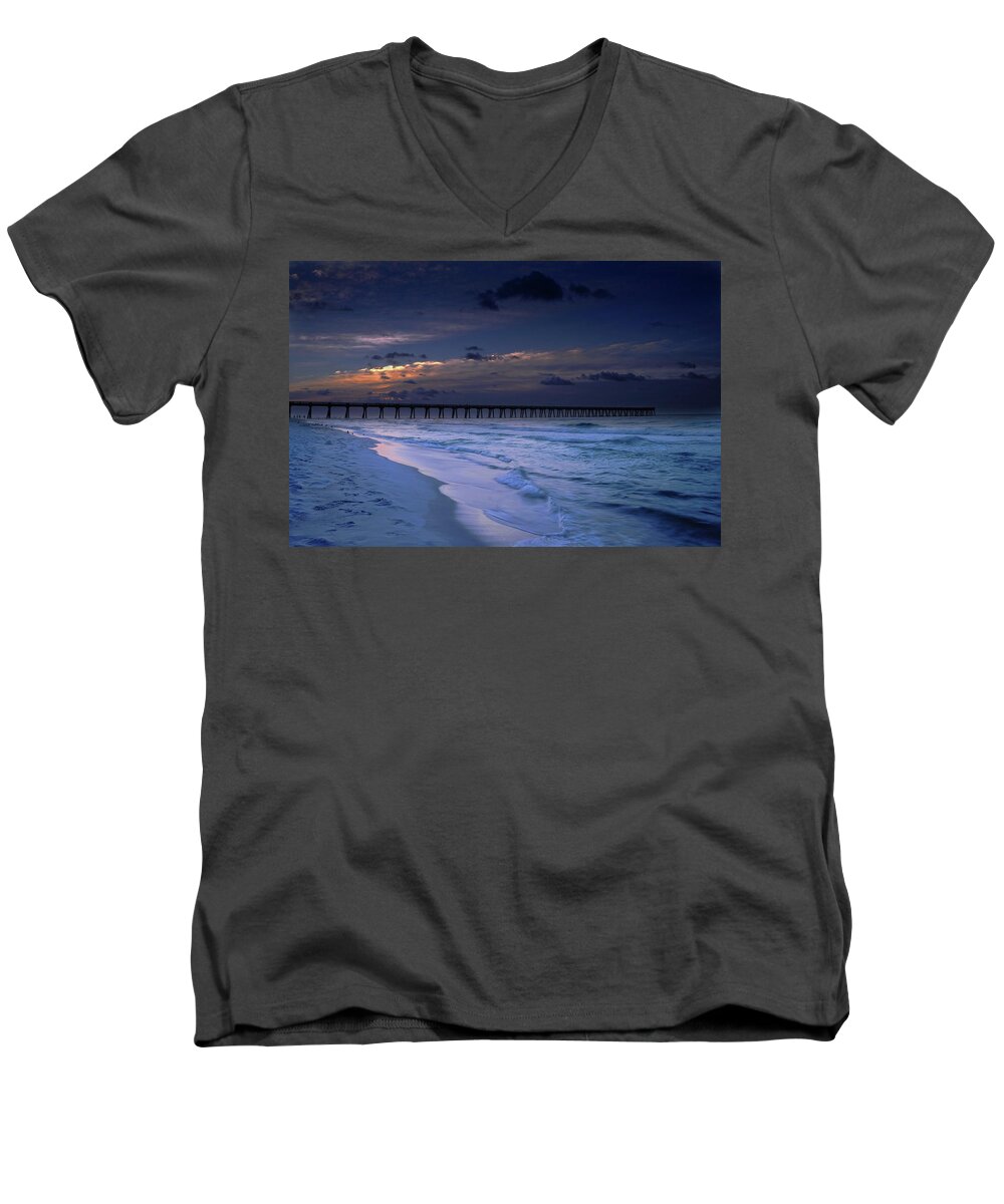 Night Men's V-Neck T-Shirt featuring the photograph Into the Night by Renee Hardison
