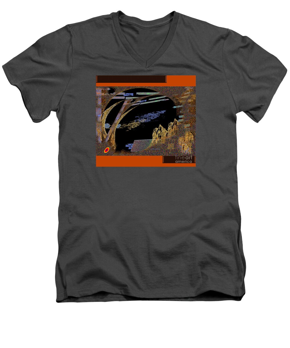 Cornstalks Men's V-Neck T-Shirt featuring the digital art Inw_20a5581_hoofed by Kateri Starczewski