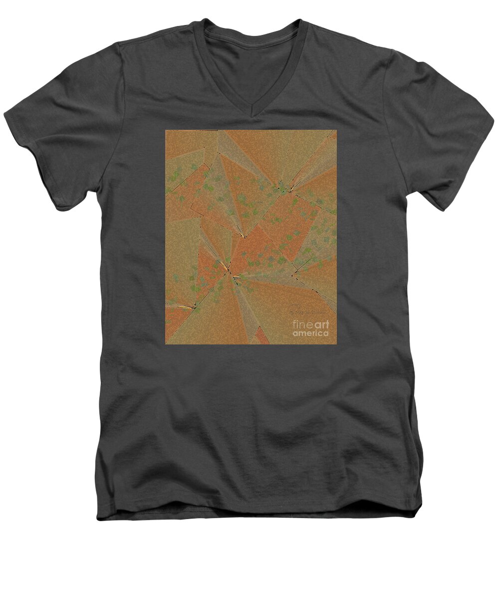 Subtle Men's V-Neck T-Shirt featuring the digital art Inw_20a6150 Savory by Kateri Starczewski