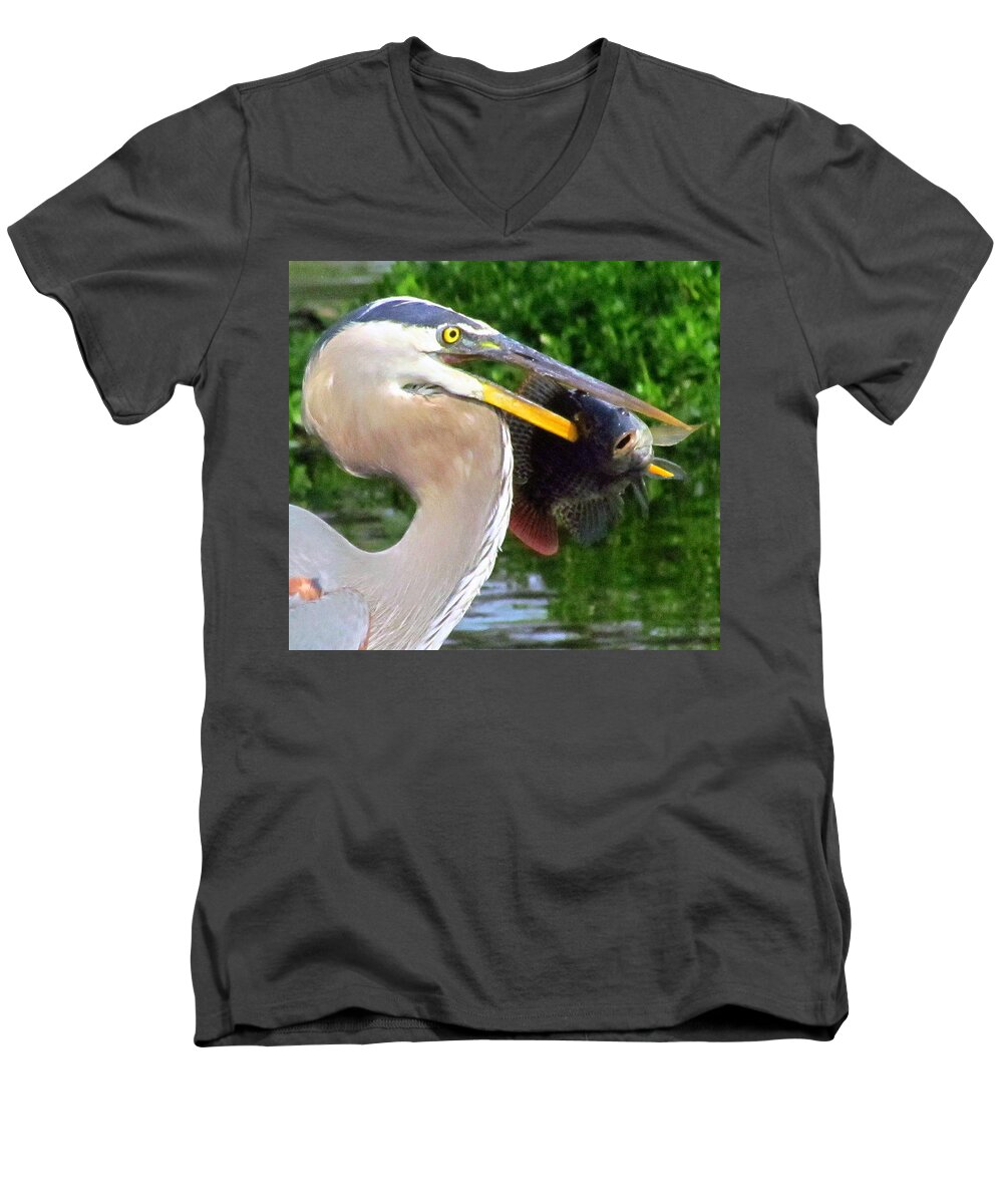 Fish Men's V-Neck T-Shirt featuring the photograph It Must Be Friday by Lori Lafargue