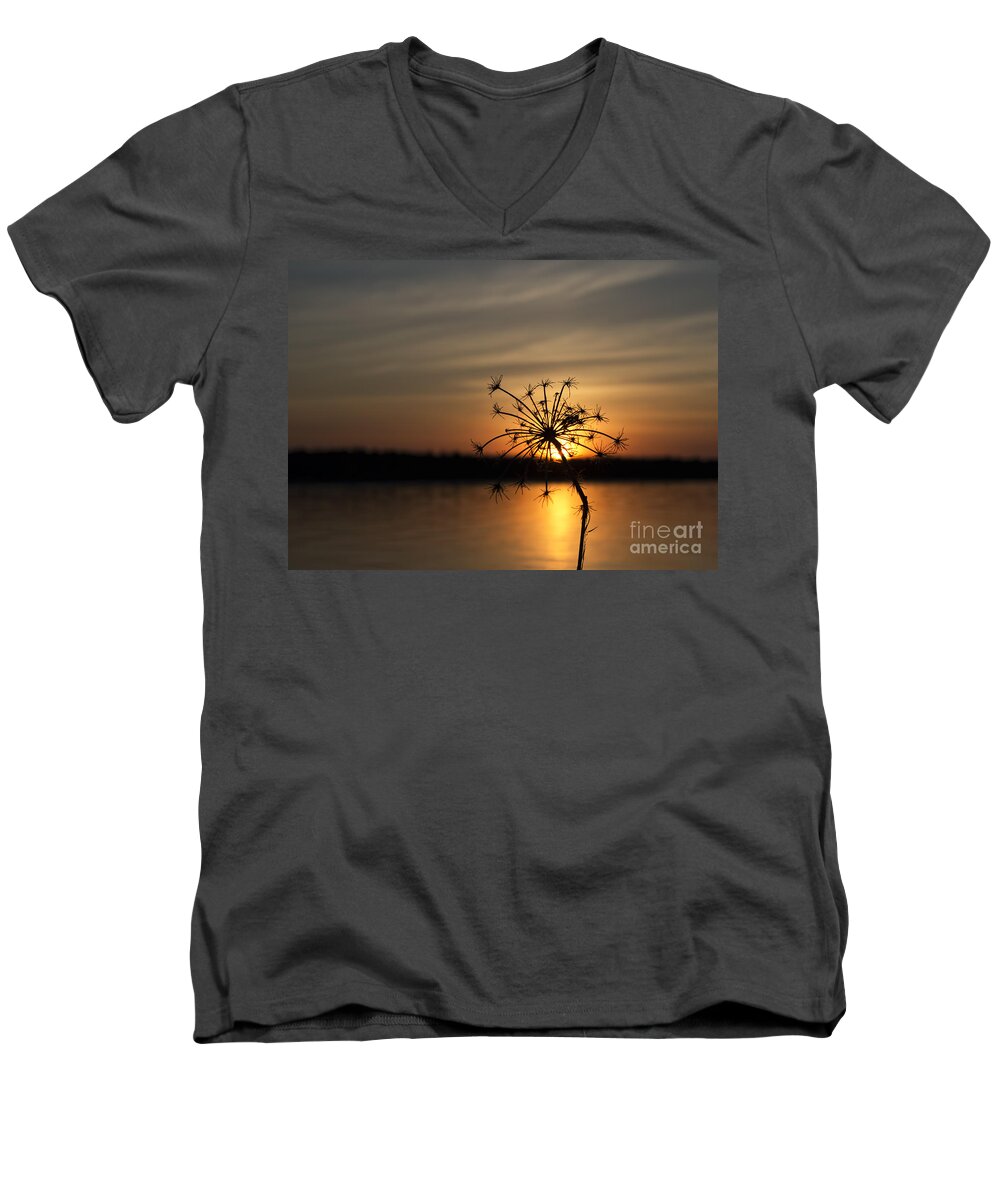 Sunset Men's V-Neck T-Shirt featuring the photograph It's Nature's Way Of Receiving You by Terry Doyle