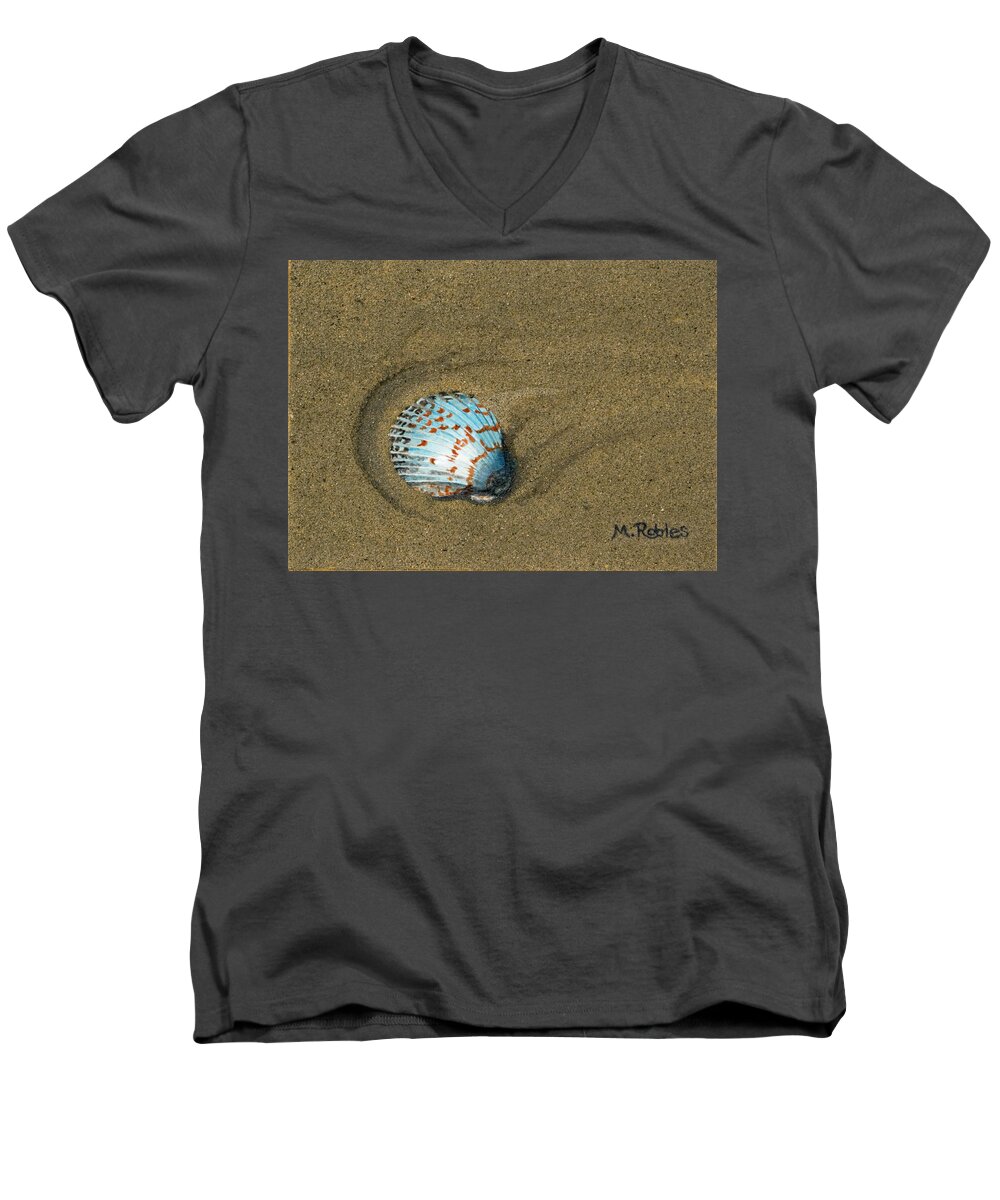 Acrylic Men's V-Neck T-Shirt featuring the painting Jewel on the Beach by Mike Robles
