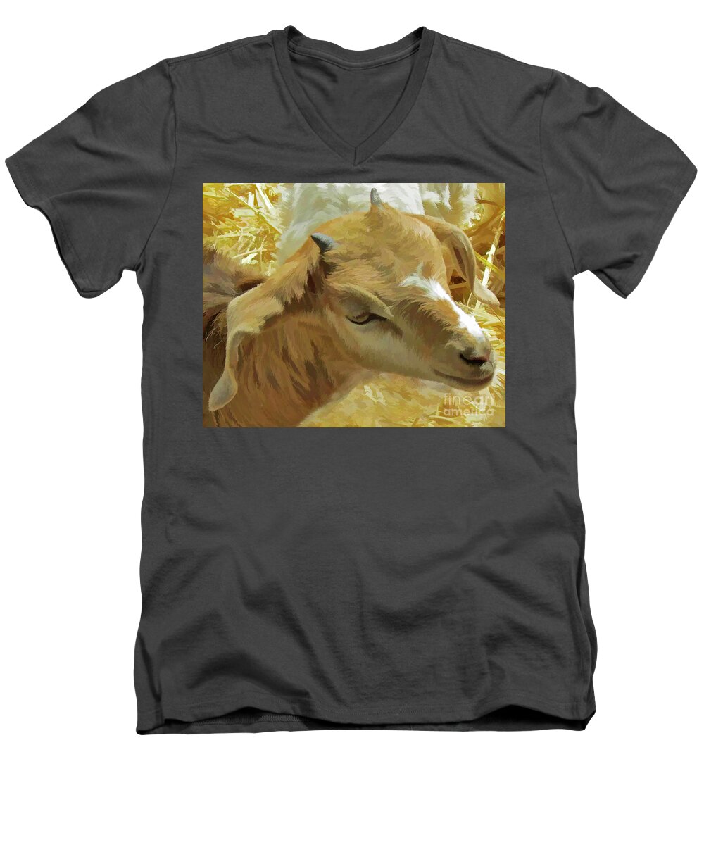 Animal Men's V-Neck T-Shirt featuring the photograph Just a Kid by Joyce Creswell
