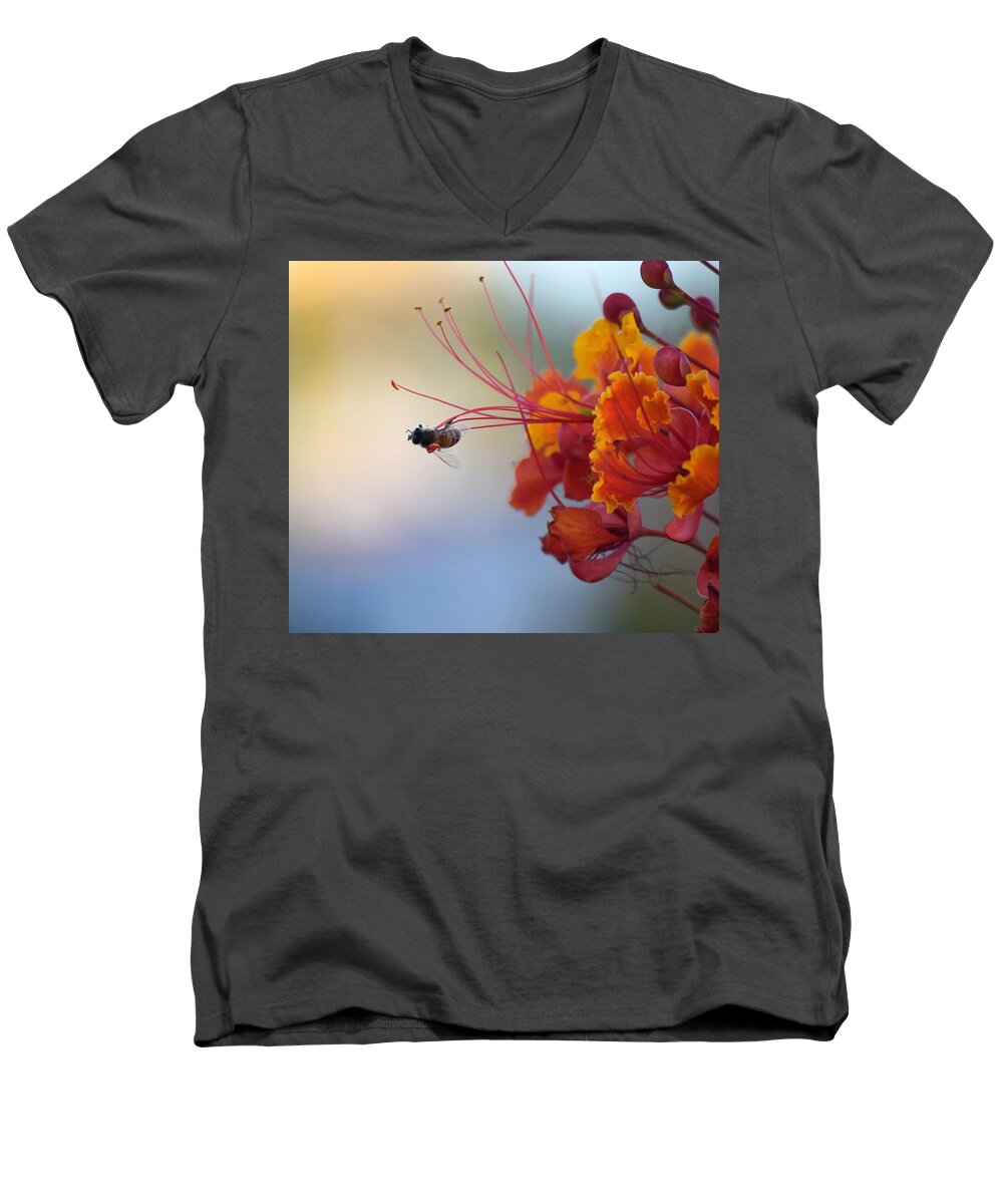 Honey Bee Men's V-Neck T-Shirt featuring the photograph Just A Little Bit More by John Glass