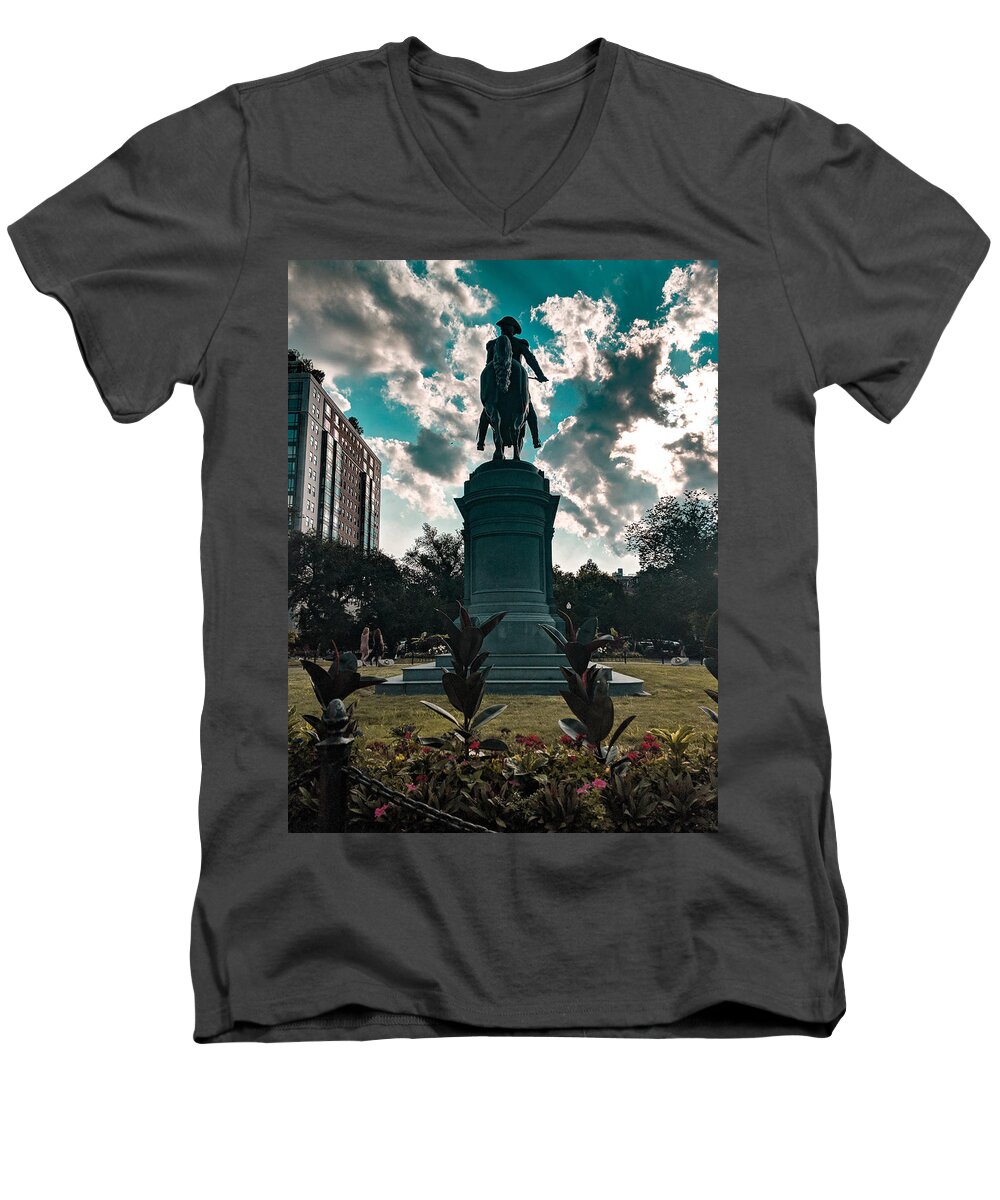 Boston Men's V-Neck T-Shirt featuring the photograph Good ol' G.W. by Christopher Brown