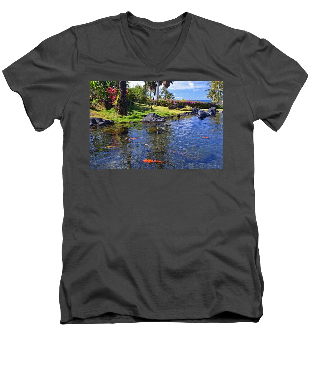 Kauai Men's V-Neck T-Shirt featuring the photograph Kauai Serenity by Marie Hicks