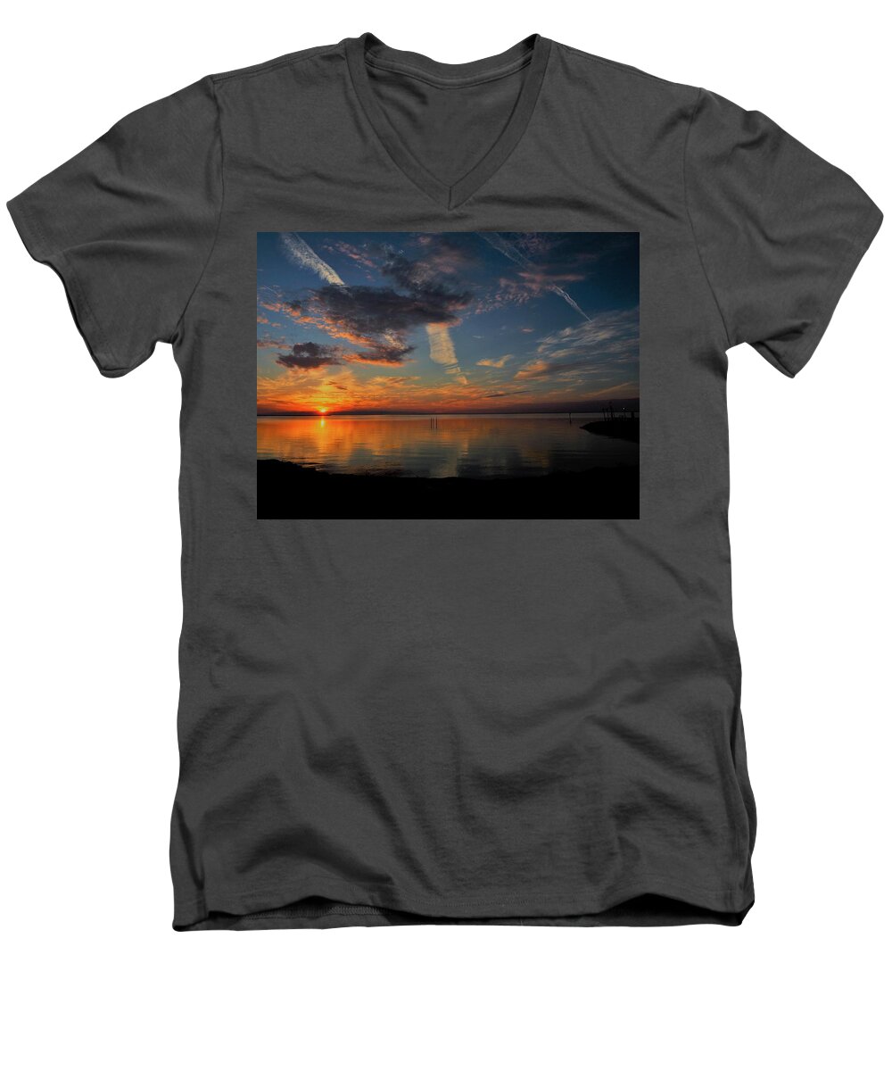 Lake Men's V-Neck T-Shirt featuring the photograph Keith Lake by Jerry Connally