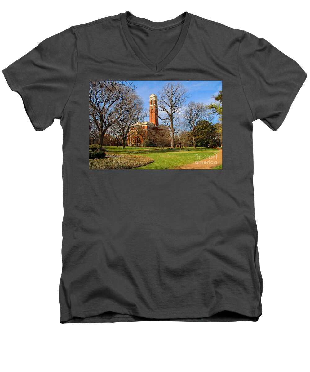 Vanderbilt University Men's V-Neck T-Shirt featuring the photograph Kirkland Hall Vanderbilt University 1867 by Jack Schultz