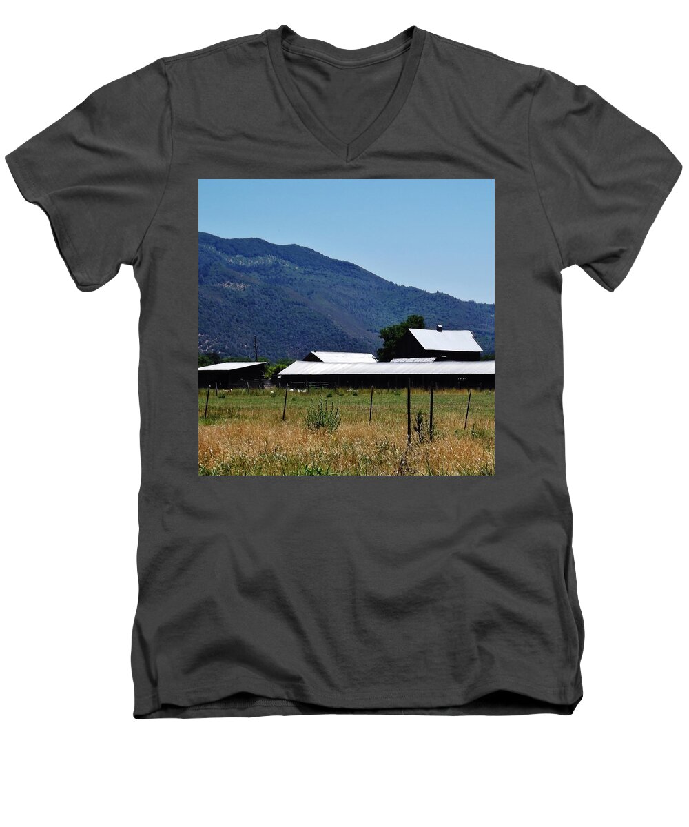 Farm Pasture Landscape Men's V-Neck T-Shirt featuring the photograph Lake Co 5 by Andrew Drozdowicz