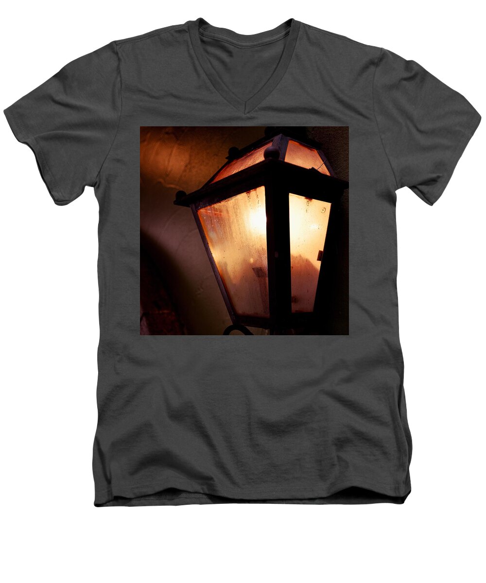 Lantern Men's V-Neck T-Shirt featuring the photograph Lantern by Koji Nakagawa
