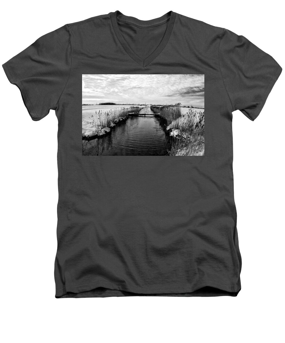 Snow Men's V-Neck T-Shirt featuring the photograph Late Spring by Kevin Cable