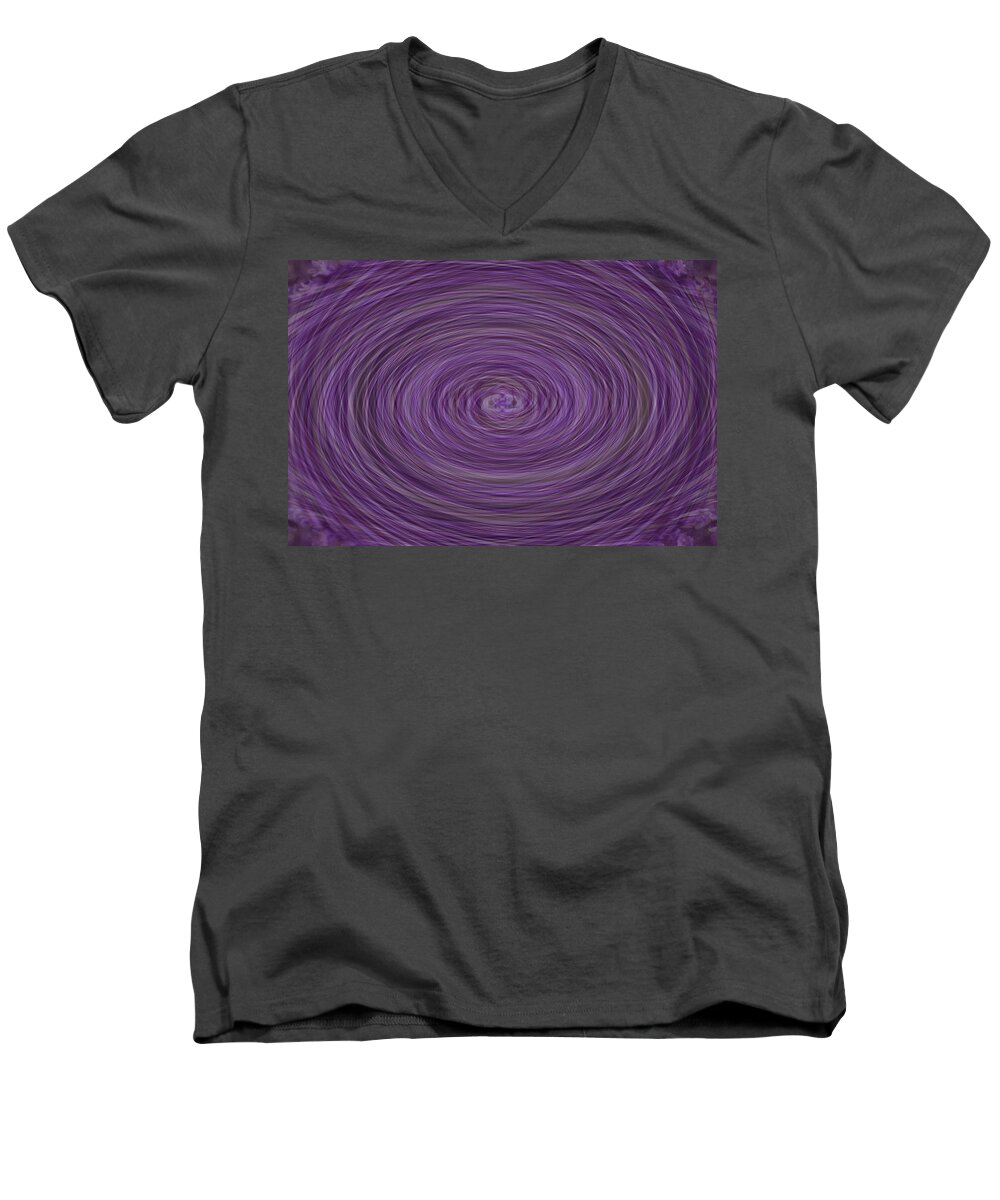 Abstract Men's V-Neck T-Shirt featuring the photograph Lavender Vortex by Teresa Mucha