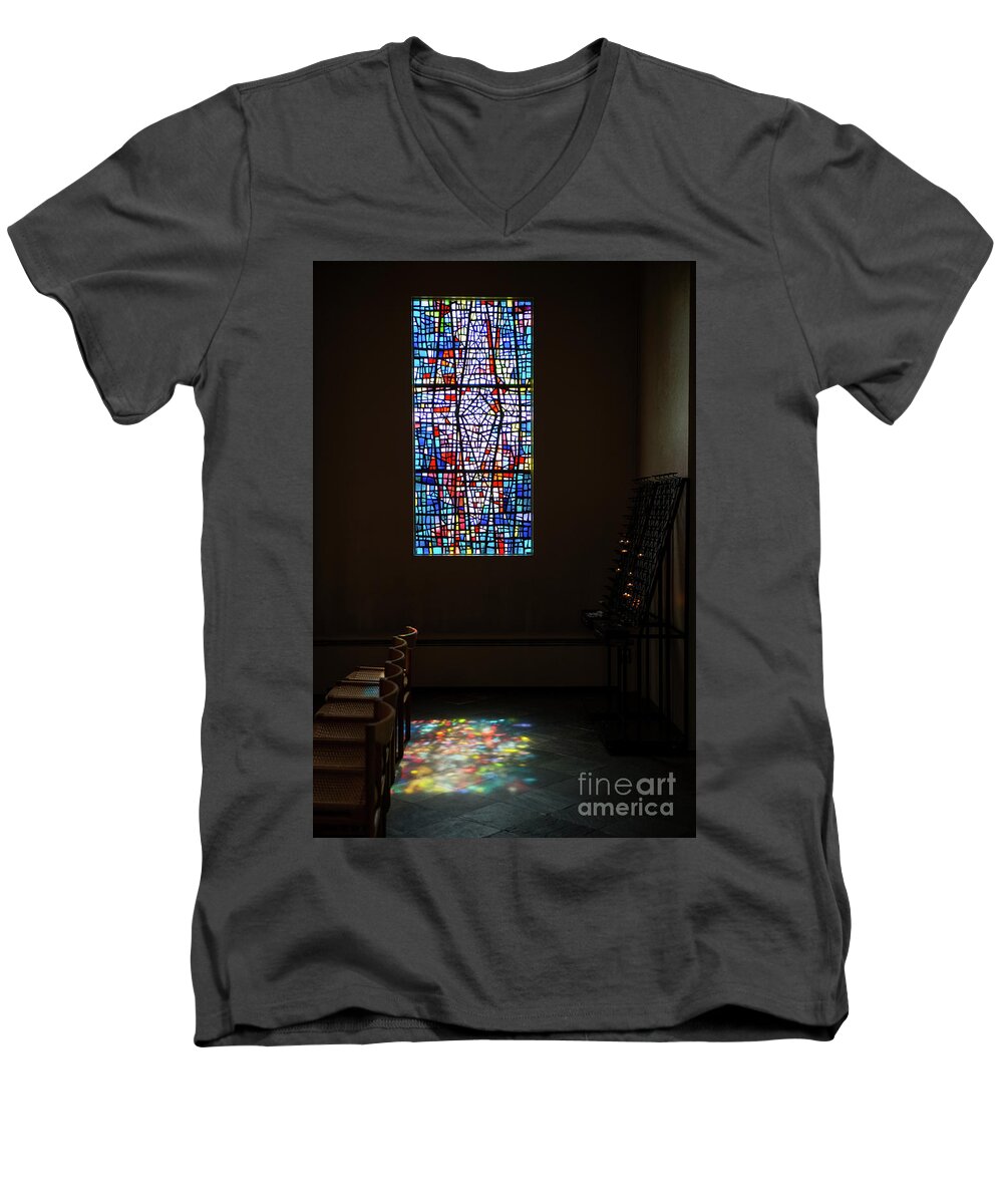 Festblues Men's V-Neck T-Shirt featuring the photograph Let there be Coloured Light... by Nina Stavlund
