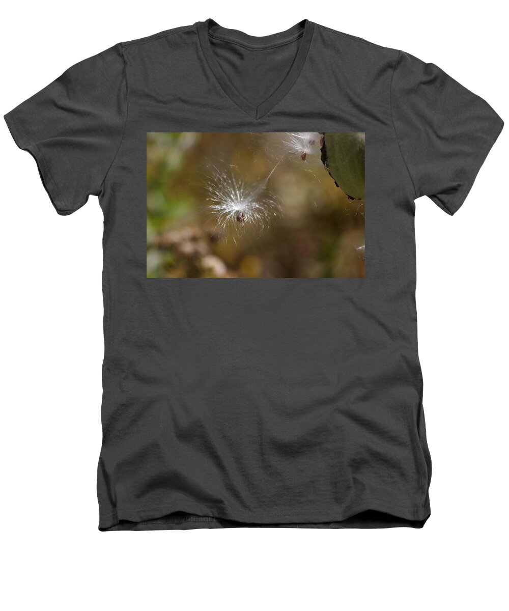 Milkweed Men's V-Neck T-Shirt featuring the photograph Letting Go by George Jones