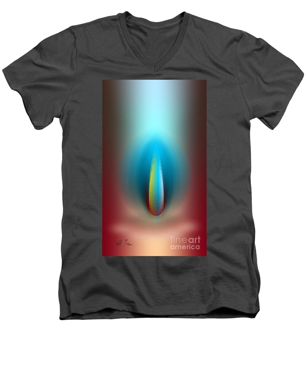 Light Men's V-Neck T-Shirt featuring the digital art Light And Secrets by Leo Symon