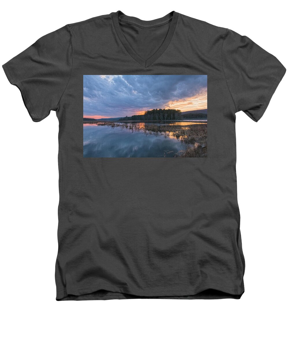 Wetlands Men's V-Neck T-Shirt featuring the photograph Light Cycles by Angelo Marcialis