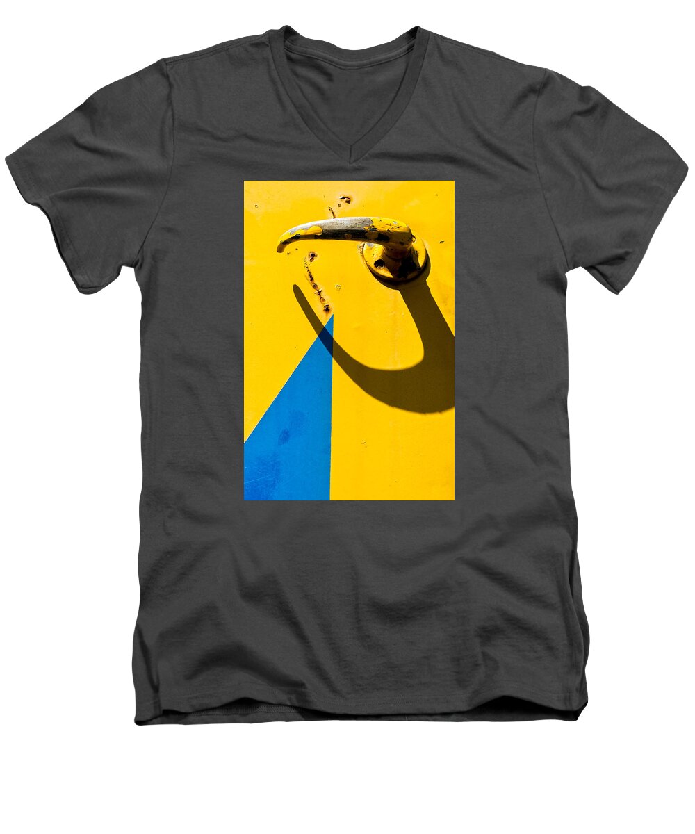 Yellow Men's V-Neck T-Shirt featuring the photograph Light, Shadow, Color by David Kay