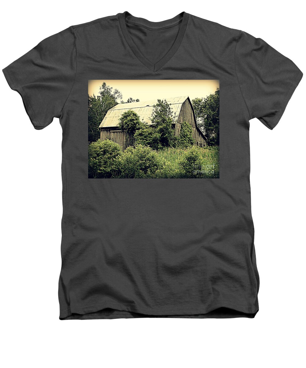 Barn Men's V-Neck T-Shirt featuring the photograph Like A Rock by Scott Ward
