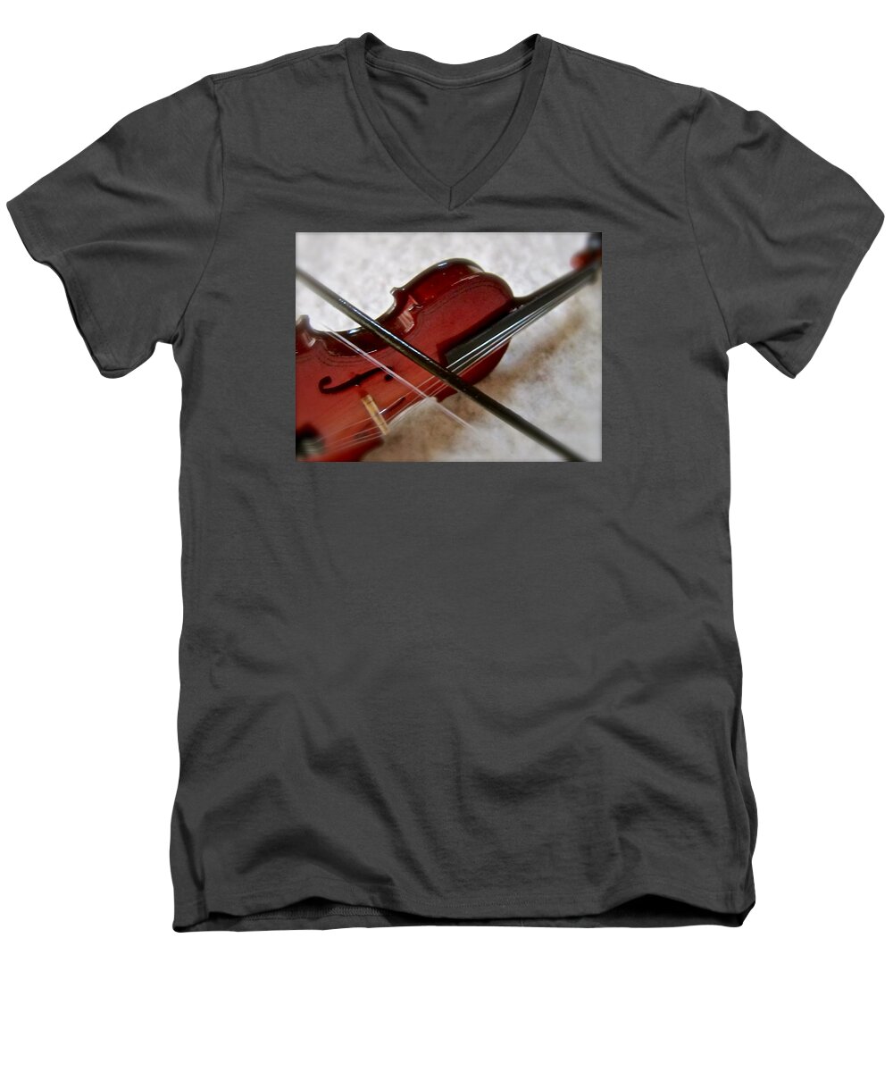  Men's V-Neck T-Shirt featuring the photograph Like a Laughing String Whereon Mad Fingers Play by Elizabeth Tillar
