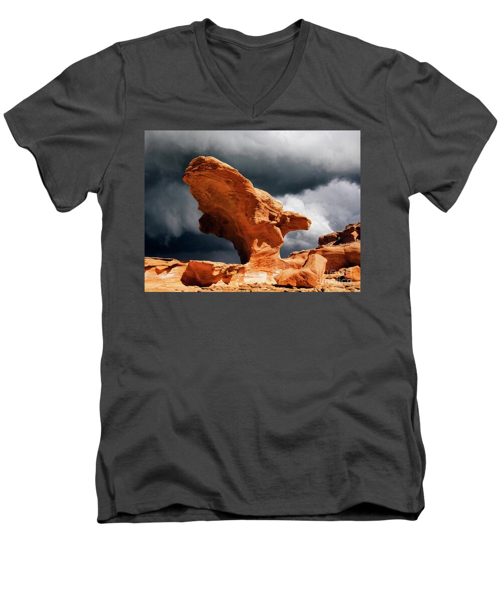 Hoodoo Men's V-Neck T-Shirt featuring the photograph Little Finland Nevada 8 by Bob Christopher