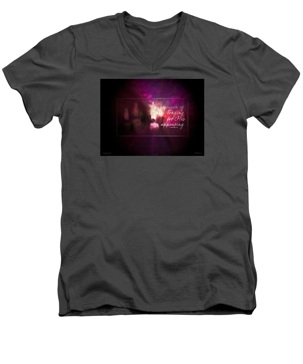 Longing For Him Men's V-Neck T-Shirt featuring the digital art Longing For Him by Christine Nichols