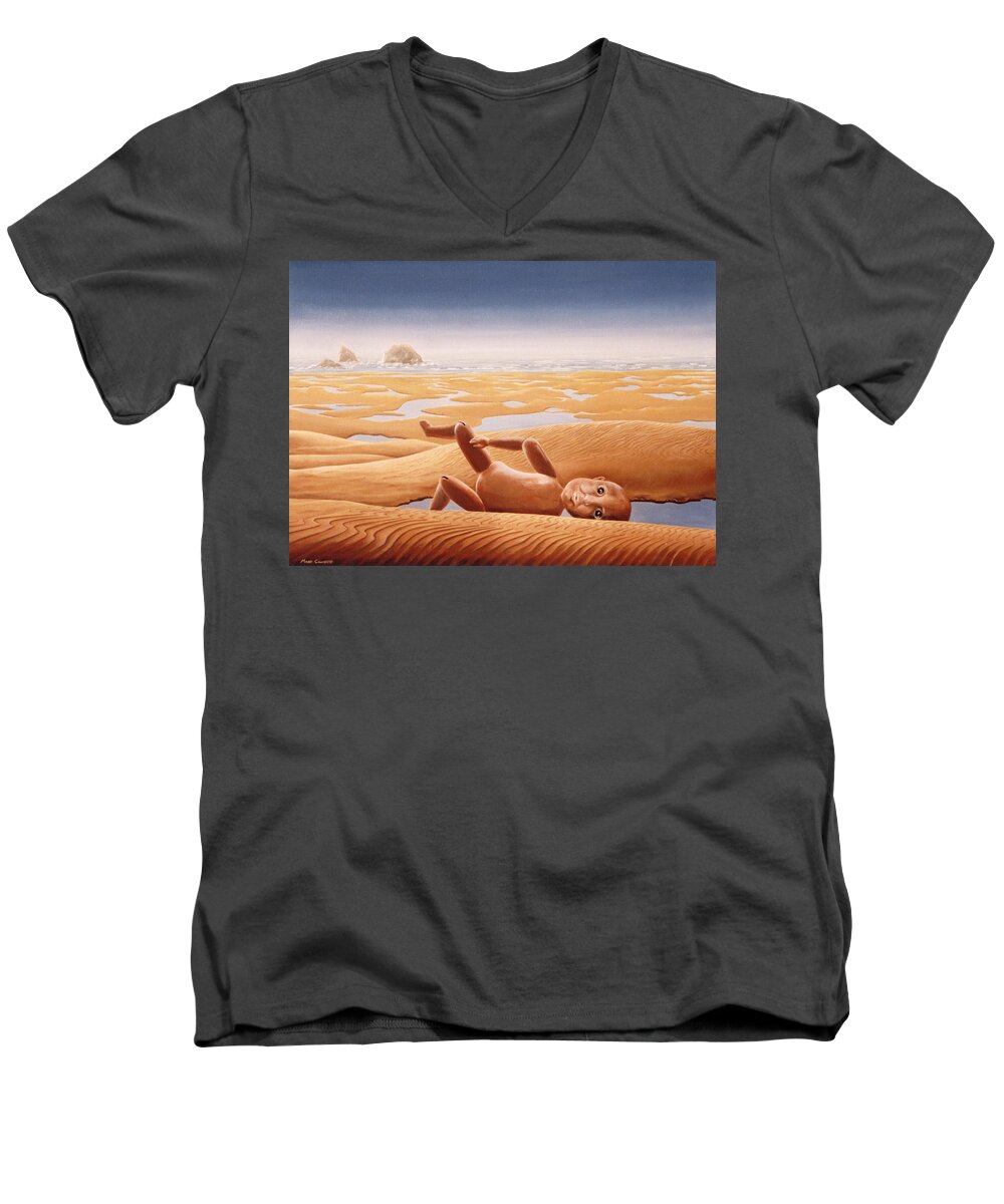 Surreal Men's V-Neck T-Shirt featuring the painting Lost in a Dream by Mark Cawood