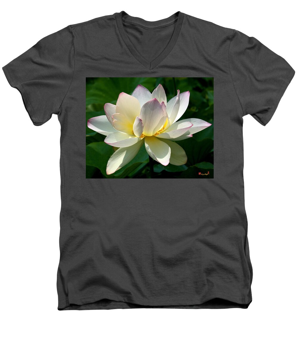 Nature Men's V-Neck T-Shirt featuring the photograph Lotus Beauty--Disheveled DL061 by Gerry Gantt