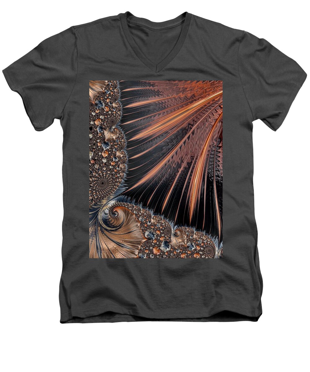 Lovely Men's V-Neck T-Shirt featuring the photograph Lovely Sunset with Trees by Diane Lindon Coy