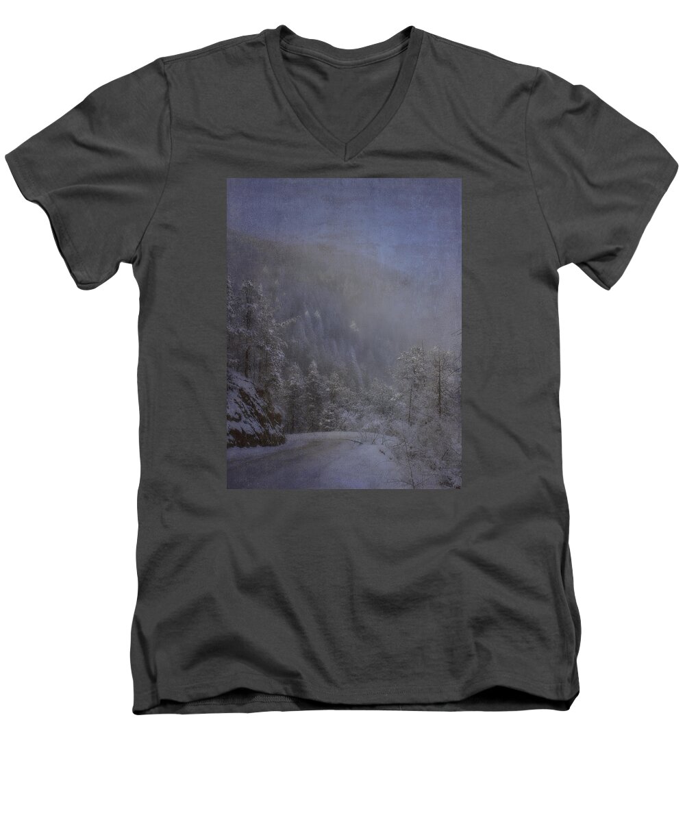 Beautiful Men's V-Neck T-Shirt featuring the photograph Magical Winter Day by Ellen Heaverlo