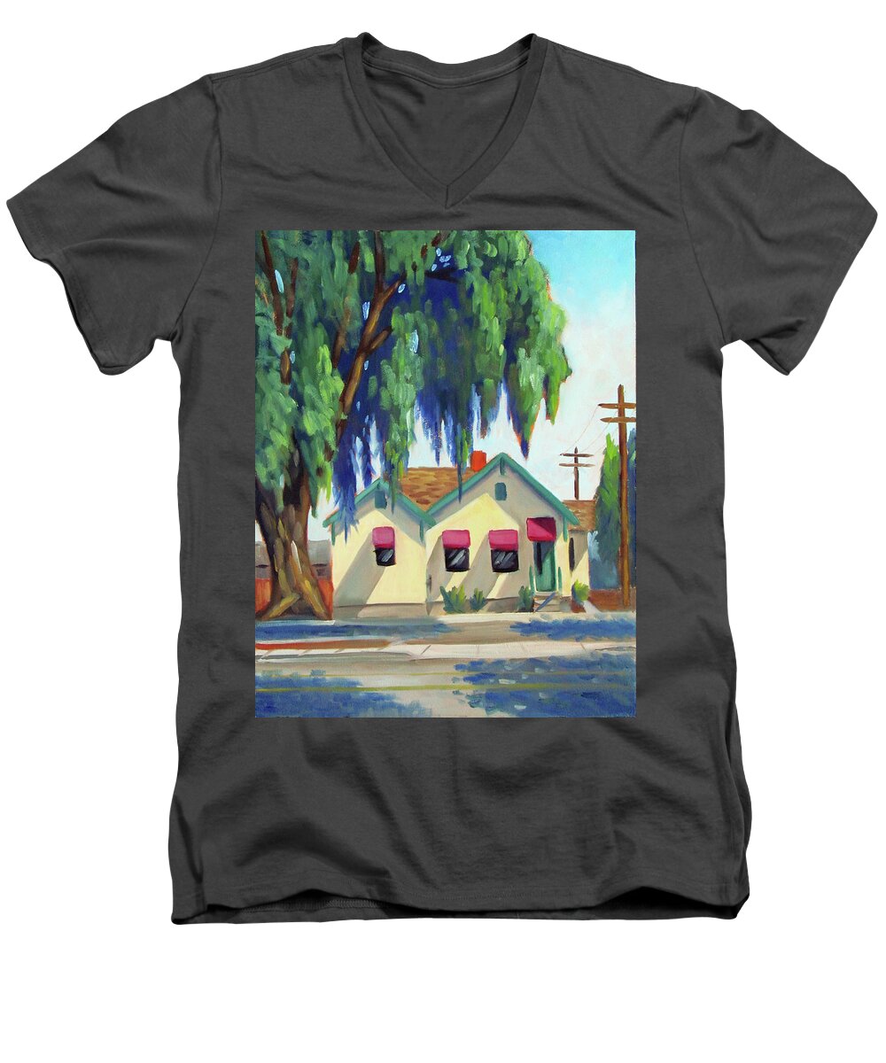 House Men's V-Neck T-Shirt featuring the painting Maily House - Eagle, Idaho by Kevin Hughes